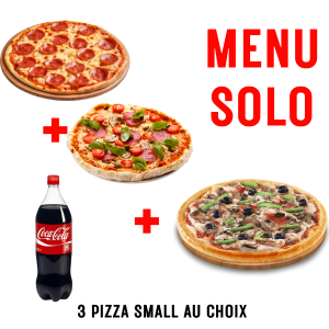 3 PIZZA SMALL AU CHOIX + 1 BOISSON 1.5L